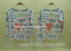 2014 Fancy V Neck Love Printed Cardigan Womens Fine Knit Sweaters