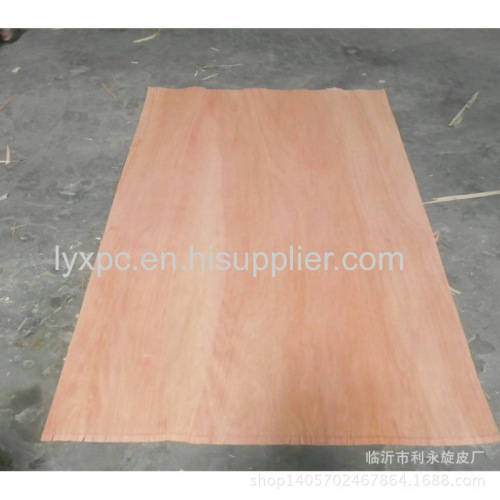 Linyi 1300X1900mm 0.3mm Engineered veneer Gurjan color Red Oliver face veneer