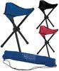 Outside Picnic Folding Beach Chair With Black Steel Tube 3 Legs / Tripod Folding Stool