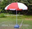 200cm Round Red And White Foldable Beach Umbrella , Portable Beach Umbrella For Travel