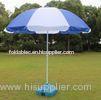 Compact Blue And White Beach Umbrella wind resistant with Metal Cross Base 48 x 8k