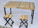 Lightweight Camping Wood Folding Table And Chairs Set For Garden Leisure