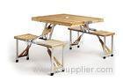 Solid 4 Chairs Aluminum Legs Folding Camping Table And Chairs Wood