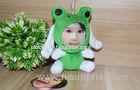 Eco-friendly soft plush 10CM Frog shape 3D Face Dolls , stuffed dolls with photo faces
