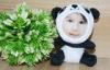 Novelty Photo Mask toys Stuffed Plush gift 3D Face Doll 10CM Panda