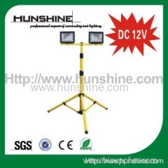 DC 12V 2 sets free standing 20w led flood light with tripod