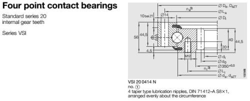 VSI200414N Slewing Bearings (325x486x56mm) Turntable Bearing INA large diameter bearing slewing ring bearing