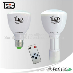 rechargeable LED emergency bulb light camping light alarm light 4W remote control bulb flashing torch lamp night light