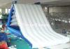 Triangle Inflatable Water Slide With Ladder For water Parks White And Blue