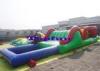 Customized Inflatable Water Parks Obstacle / Inflatable Water Slide With Pool