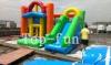 Amusement Park Inflatable Jumping Castle / Airplane Bouncy House with Logo Printing