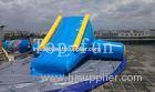 U / V Shape 0.9mm PVC Tarpaulin Inflatable Big Air Slide For Water Yelow / Blue