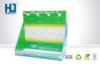Green Cardboard PDQ Paper Counter Display Boxes With Hook For Promotion