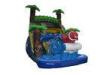 Outdoor Leisure Park Jungle Theme Inflatable Dry Slides With Swimming Pool