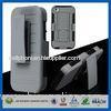 Grey High Impact Dual Layer Holster Hard Iphone 5 Cases with Kickstand