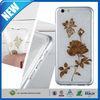 Clear Flower Pattern Crystal Shock Resistant iPhone 6 Protective Cases , Custom Cell Phone Covers