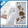 Clear Flower Pattern Crystal Shock Resistant iPhone 6 Protective Cases , Custom Cell Phone Covers