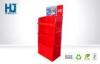 CMYK Promotion Cardboard Advertising Display Stands For Supermarket Red