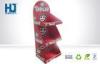 Red Recycled Retail Custom Cardboard Display shelf For Milk , Flooring Rack