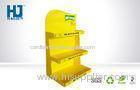Yellow 3 Layer Green Tea Carboard Display Stand / Rack For Retail Store