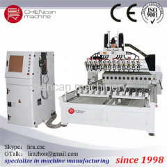 Muiti-head wood cylinder Engraving CNC Router 8 spindle rotary processing Machine with eight 2.2kw water spindle NC