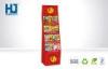 Promotional Red Ladder Shape Cardboard Magazine Display With 4 Tiers For Child Book