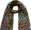 fashion dots with big flower print 100% polyester scarf