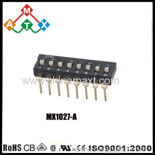Black 2.54 mm DIP switch long pin header