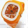 Flexible Silicon Jelly Watch Japan Movement With Adjustable Wristband Orange