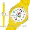 Quartz Analog Silicone Bracelet Watch Waterproof 5 atm , Yellow Silica Gel Watch