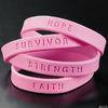 Strength Breast Cancer Bracelet , Breast Cancer Awareness Rubber Bracelets