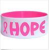 Personalized Silicone Breast Cancer Bracelets Love Hope Believe Text Printed
