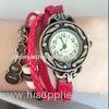 Guitar Style Leather Strap Ladies Bracelet Watches With Stainless Steel Case Back