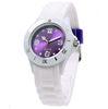 Outdoor Silicone White Bracelet Watch Round , Color Changing Dial sports bracelet watch