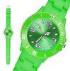 Big Face Green Silicone Bracelet Watch For Teenager , Women Silicone Wrist Watches