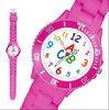 Eco - Friendly Pink Silicone Bracelet Watches For Little Girls With Chinese Movement