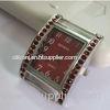 Custom Square Alloy Watch Heads For Ladies Causal Wristwatch , Diamond Watch Face