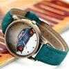 Cowboy Men Leather Strap Watches Retro Style , Printed Leather Banded Watches
