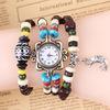 Handmade Bracelet Watches For Women With Moon Pendant , Party Beaded Jewelry Bracelets