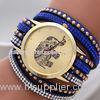 Retro Long Strap Elephant Geneva Bracelet Watches Floral With Crystal Face