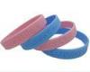 Pink Rubber Breast Cancer Ribbon Bracelet For Girls , Breast Cancer Wristbands