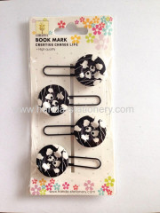 creative button shape wooden bookmark paper clips push pins metal clip