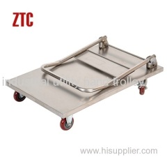 Folding stainless steel platform hand trolleys