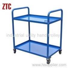 Material transport metal tray type warehouse trolley