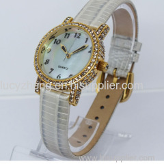 High quality leather women watch alloy watch