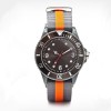 man watch with nylon strap