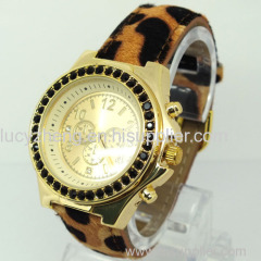 High quality leather women watch alloy watch