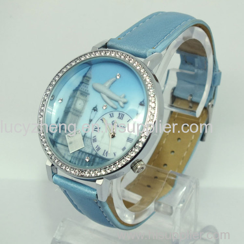 High quality leather women watch alloy watch