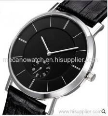 leather watch with small second hand