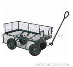 Garden trolley with four pneumatic wheels